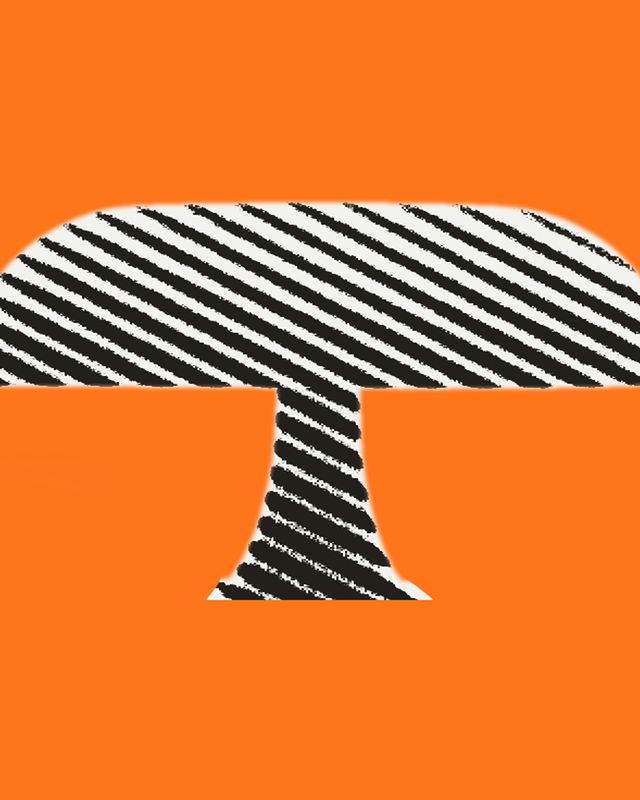 Nesso table lamp in halftone on orange