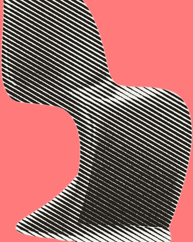 Panton Chair in halftone on red